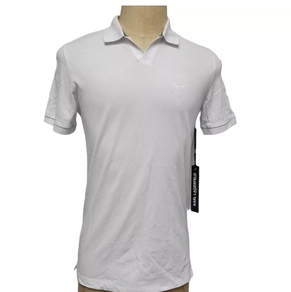 Karl Lagerfeld Paris Johnny Collar Knight Pique Polo - Picture 3 of 3